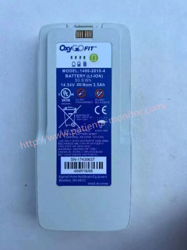 OxyGoは李イオン14.54V単一の充電電池1400-2010-4に合った